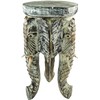 GURU SHOP Flower Bench, Stool, Tripod Side Table, Decorative Elephants