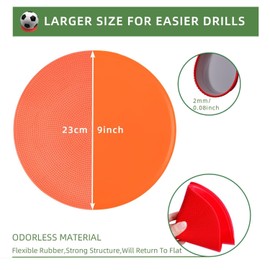 Vasolpryb Spot Markers 9 Inch 9 Pcs Non Slip Rubber Floor Markers Flat Field Cones Poly Dots for Classroom Dance Sports Soccer Basketball Speed Agility Training (9 Colors)