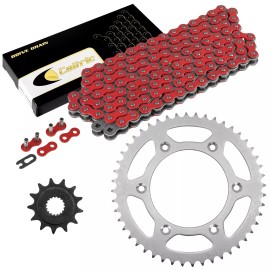 Caltric Red Drive Chain And Sprocket Kit for Honda CRF450R CRF450Rx 2004-2018