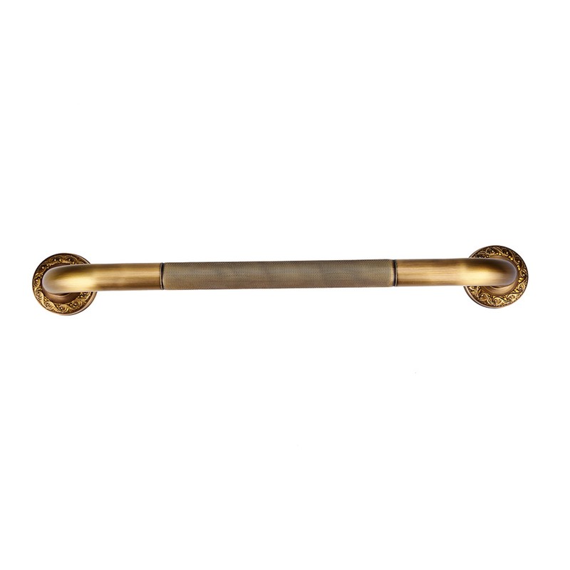 Antique Style Brass Carved Shower Tub Safety Grab Bar Wall