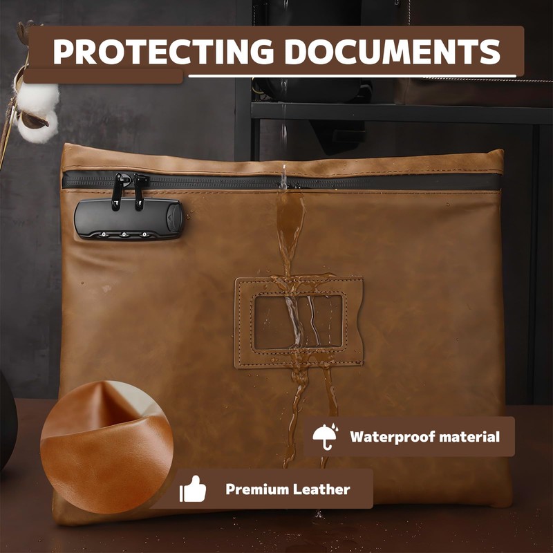 Notary Bag with Lock Money Bag with Lock, Black Locking