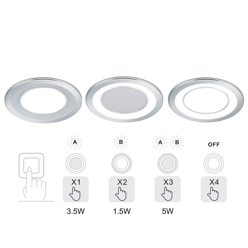 Trio Leuchten Core 652610106 - Faretto da incasso a LED,