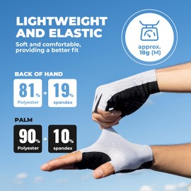 ROCKBROS Cycling Gloves Summer Cycling Gloves Fingerless Men and Women MTB Gloves Non-Slip and Breathable Sports Gloves for Road Bike, Gym, Fitness, Jogging