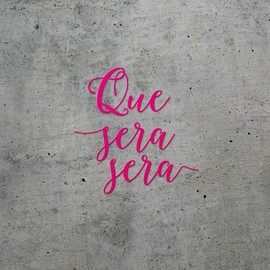 Transparent Decal Stickers of Que Handwritiing (Pink) Premium Waterproof Vinyl Decal Stickers for Laptop Phone Accessory Helmet Car Window Mug Tuber Cup Door Wall Decoration USCstic014542PI03.24.22