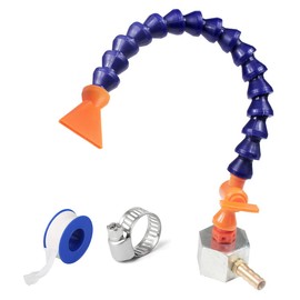 Uenede Magnetic Base with Barb Connector + 1/4"PT Flat Nozzle Plastic Coolant Pipe with Switch Adjustable Flexible Water Oil Cooling Hose