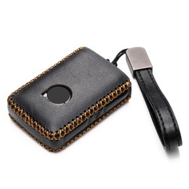 Vitodeco - Funda de Piel auténtica para Llavero Inteligente Compatible con Volvo XC40, XC60, XC90, S90, S60, V60, V90 2019-2024 (4 Botones, Negro)