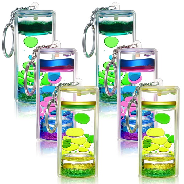 Equsion 6 Pack Liquid Motion Bubbler Keychains, Liquid Motion Bubbler