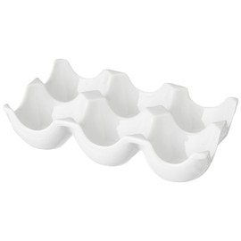Apollo 1742 White Ceramic 6 Egg Holder, 15.7x10x3.8