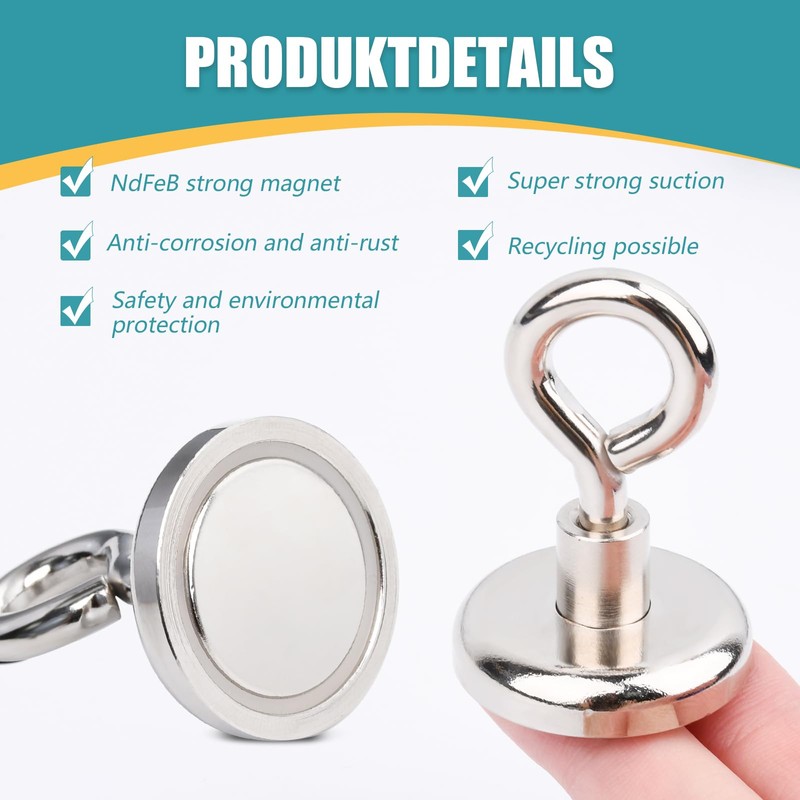 FPMYB Pack of 6 Magnetic Hooks, Extra Strong Magnetic Hooks,