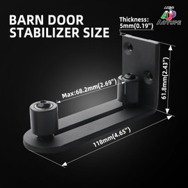 Akso Aoyupe Barn Sliding Door Floor Fixed Rails, Adjustable Stay Roller Double Wheel Clamping, Flush Flat Bottom Design, Round Head Small Wheel Black 1Pcs