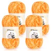 Reessy Chenille Yarn, 4 × 100g Super Soft Thick Wool
