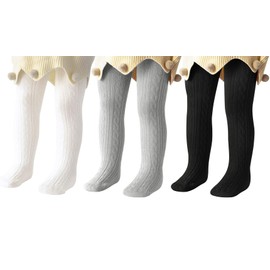 Century Star Baby Tights For Girls Soft Cotton Infant Leggings Toddler Solid Knit Socks Warm Stockings Newborn Pants White Black Gray 2-6 Year