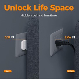 TESSAN Regleta Multicontacto con Protector de Sobretensión, 1.5M Plana Extension Electrica, Enchufe Plano Conector Multiple con 4 Salidas y 3 USB (1 USB C), Hogar Oficina Dorm, Gris