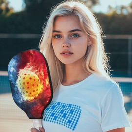 Tiasarato Pickleball Paddle Covers Only Funny Pickleball Print for Men Outdoor Training Gym Travel Pickleball Racket Sleeve Protect Your Paddle from Scratches