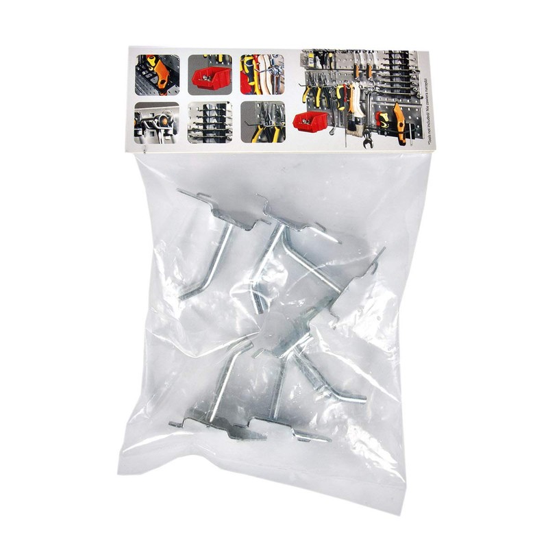 Pack of 6 Double Tool Hooks Metal 4.5 cm for