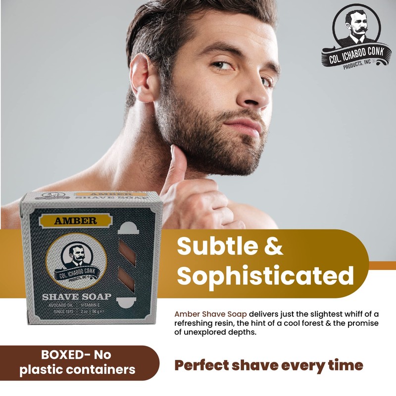 COL CONK AMBER SUPER BAR SHAVE SOAP