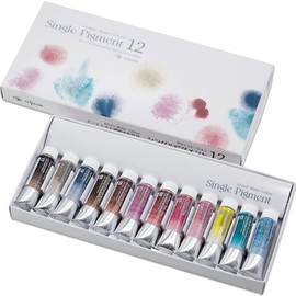 Kusakabe 314054 Watercolor Single Pigment Watercolor Granulation, Set of 12 Colors