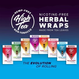 High Tea Wraps MAD MELON Flavor 25 Natural Herbal Wraps Total (5 Pouches)