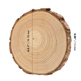 ZOENHOU Pack of 5 16-18 cm Wooden Discs Round Tree Discs Natural Unfinished Wooden Circles Wood Log Discs Undrilled Wooden Circles without Hole for DIY Crafts Art Painting Christmas