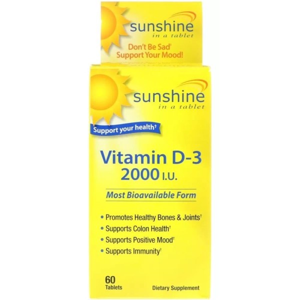 Windmill Vitamina D-3 2000iu Sunshine Windmill 60 Tabletas Sabor Orange