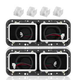 TTUN AUTO Headlight Housing Base With Wire Harnesses Replacement for Kenworth T600 T400 W900 K100 C500/Peterbilt 378/Western Star 4900/Freightliner FLD 120,2 PCS(Without chrome covers)