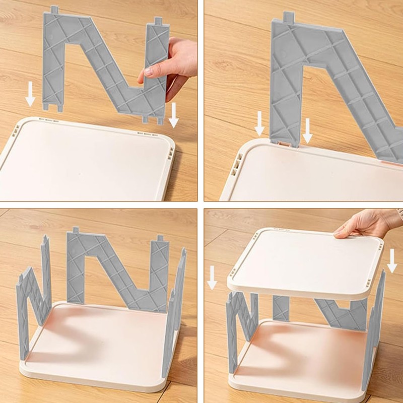 VECELO Foldable Plastic Shoes Rack Storage Organizer for Entryway, Hallway,