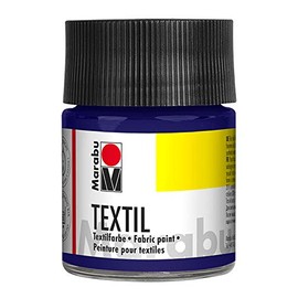 Marabu - Textile Fabric Paint, Water-Based Fabric Printing Ink - for Bright Fabrics - Washable up to 60°C - Soft Handle, Easy to Fix by Ironing or in the Oven, 50 ml, Purple Dark