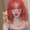 Wxiss Peluca De Cosplay Lolita De Pelo Corto Naranja Rizado