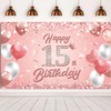 Happy 15th Birthday Banner Rose Gold 1.1 x 1.8m Happy