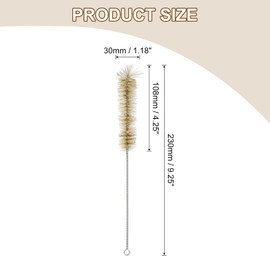 uxcell Pipe Cleaner Brush 30mm Wire Pipe Cleaner Bore Brush Cleaning Stainless Steel Handle for Tubes Bottles Brown 1 Pcs