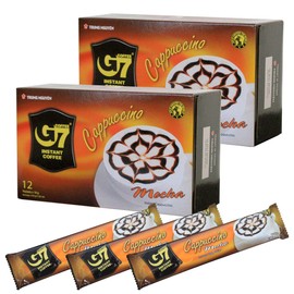 Trung Nguyen G7 Cappuccino Mocha, 12 Packs x 2 Packs (24 Packets Total) Instant Coffee, Individual Packaging, Vietnamese Coffee