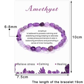 Blue Drop Natural Stone Bracelets For Women Men Irregular Healing Crystal Beaded Bracelets Semi-Precious Gemstone Beaded Bracelet Energy Stone Stretch Bracelet Jewelry Gifts - Amethyst