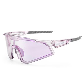 Rockbros Dimming Sunglasses, Sports Sunglasses, Bicycle Sunglasses, Color Changing Lens, Lightweight, UV Protection, Adjustable Nose Pads, For Road Biking, Running, Climbing, Golf, Baseball, Fishing