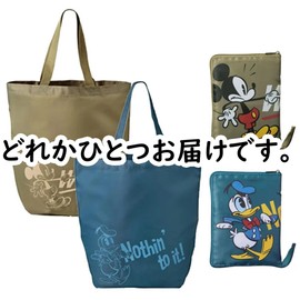 Mickey Tote Bag, Shoulder Bag, Wide Bottom Gusset, Plenty of Capacity, Eco Bag, Shopping Bag, Zipper Closure, Portable, Compact, Convenient, Cute, Character, Mickey & Donald, Gacha
