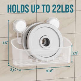 TAILI Duschablage Badregal Saugnapf Ohne Bohren Duschorganizer Duschregal Saugnäpfe Duschgel Halterung Abnehmbar Belastbarkeit 10 KG Wasserdicht Badregal mit Saugnapf für Shampoo und Duschgel