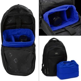 Mugast DSLR Camera Protective Bag,Universal Super Soft Velvet Shockproof and Anti-static Liner Insert Bag for Sony/Canon/Nikon Camera, Lens and Accessories(Blue)