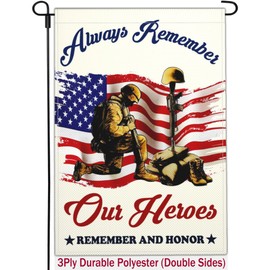 Kmxzint Memorial Day Patriotic Garden Flag 12x18 Inch Double Sided 4th of July Flags for Outside Independence Veterans Day Flag Outdoor House Yard Holiday Decoration Garden Flag