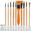 nuoshen Acrylic Paint Brush Set - 10 Brushes in Wallet