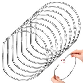 Dunzoom 8 Pcs 6 Inch Loose Leaf Binder Book Rings D-Shaped Binder Rings Large Nickel Plated Steel Book Keychain Key Washi Tape Organizer for Home Office Cards Receipts Photos Files DIY Craft Supplies