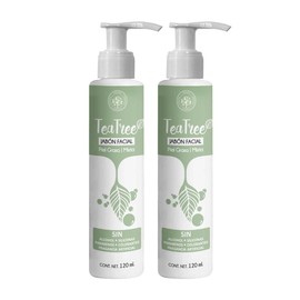ÁRBORA 2 Jabónes Faciales con Tea Tree | Hidratante No Reseca| Elimina Exceso de Grasa |Piel Grasa, Acné o Mixta | Árbol de Té, Manzanilla y Aloe Vera |Limpieza Profunda SIN Parabenos ni Alcohol 125ml