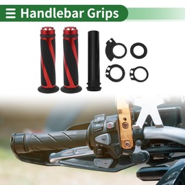 Partuto 7/8" 22mm 15/16" 24mm Motorcycle Hand Grips Cover Kit Aluminum Alloy Rubber Handlebar Grips for Motorcycle Scooter Bicycle ATV Black Red 1 Set