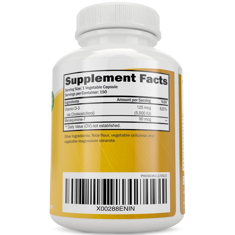 Purely Holistic Vitamin D3 125mcg and Vitamin K2 90mcg MK7-4