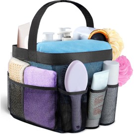 Mesh Shower Caddy Portable，Quick Dry Shower Caddy Bag for Bathroom, Beach,Gym（ 8Pockets）