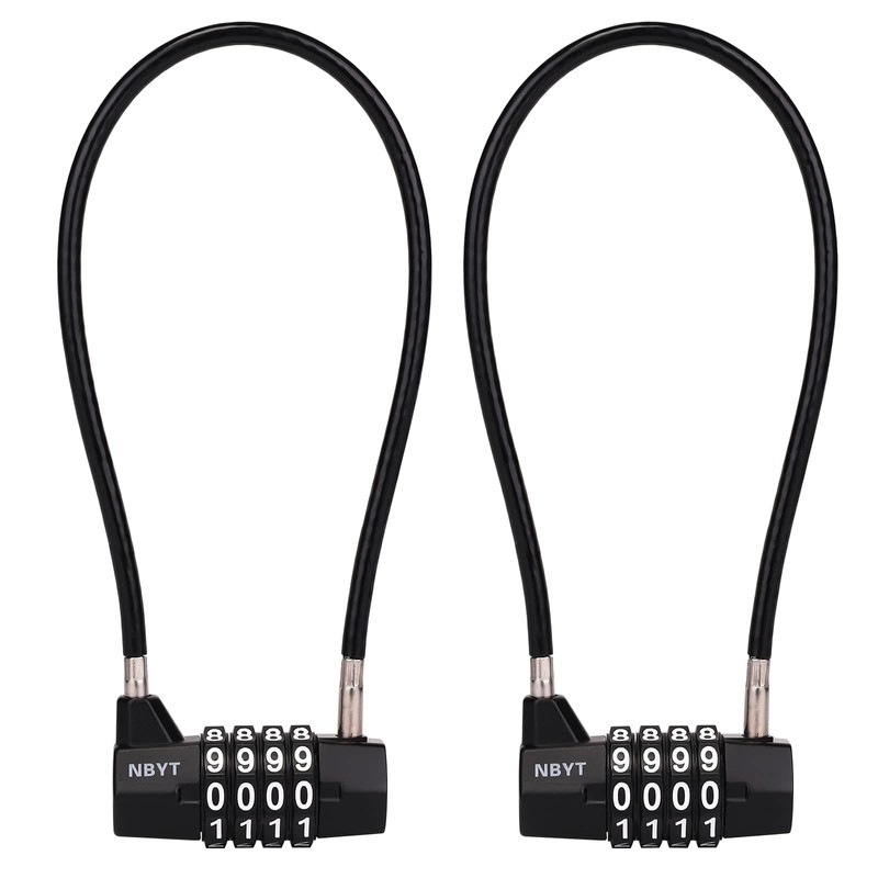 NBYT ‌4-Digit Cable Locks with Combination - Heavy Duty Outdoor