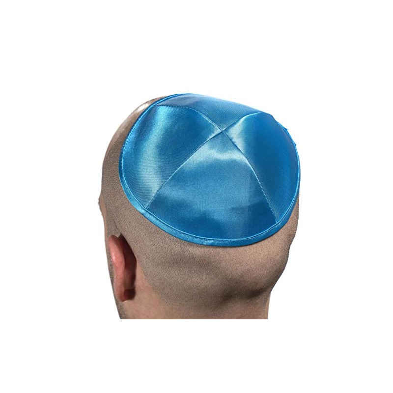 Satin 20 cm Sky Blue Kippah Jewish Cap Judaica Kipa