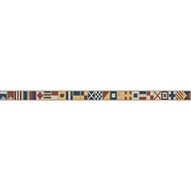 York Wallcoverings Nautical Living Sailing Flags Border, Cream/Beige/Ecru/Marine Blue/Red/Yellow