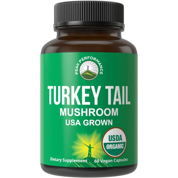 Organic Turkey Tail Capsules - USA Grown Made With Real Turkey Tail Mushroom. Immune System Support Naturally Harvested Mushroom Supplements for Immunity. Vegan Turkey Tail Mushroom Supplement Extract