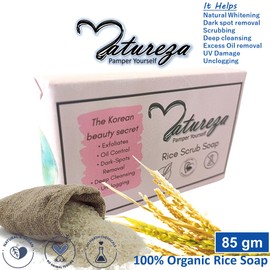 Natureza Organic hand soap Rice milk body scrub soap for tan removal skin brightening 90g