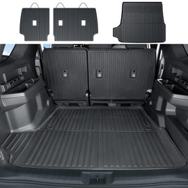 Houclemic Cargo Liner & Backrest mat for 2025 Toyota 4Runner Fuel 5-Seater, Full Coverage All Weather TPE Cargo Mat & Trunk Backrest Protectors