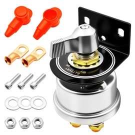 Bolipoeq 200A 12V Battery Disconnect Switch Heavy Duty, Quality Battery Cut Off Shut Off Kill Switch with Side Post Mounting Bracket for Automotive, Marine, Boat, Car, ATV, Trunk Vehicles